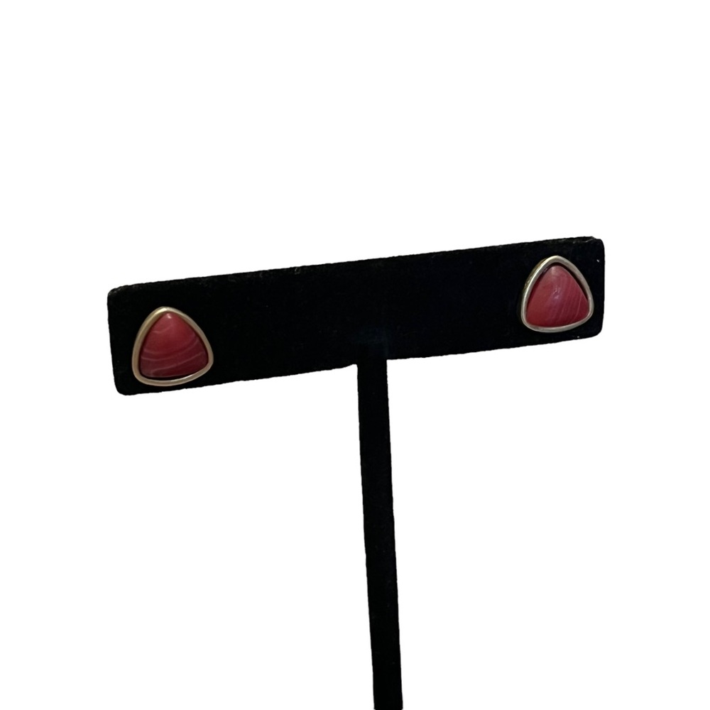 Olivia Welles Stone Triangle Stud Earrings